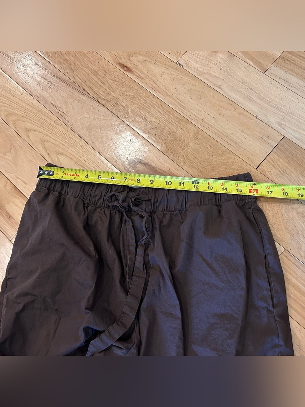 Tekla Poplin Pyjama Coffee Dark Brown Straight Leg Lightweight Pants - Size XL - Picture 7 of 9